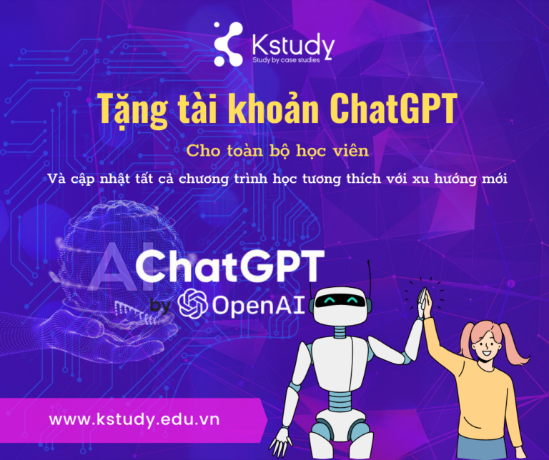 Học viện Kstudy tặng tài khoản ChatGPT và thay đổi chương trình học cùng AI